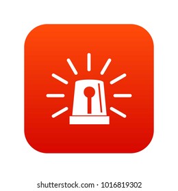 Flashing emergency light icon digital red for any design isolated on white vector illustration