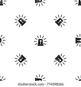 Flashing emergency light pattern repeat seamless in black color for any design. Vector geometric illustration