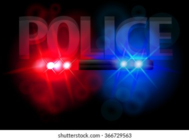 Flashing Lights Of Police, A Bright Flash, For Your Ideas, Vector Illustration, Eps 10