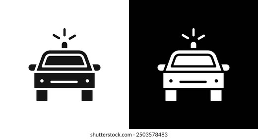 Flashing police car icon line art vector