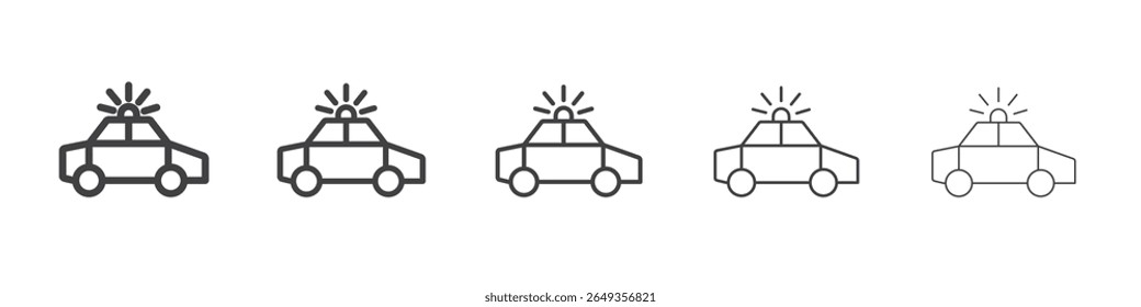 Flashing police car icon Line graphics illustration symbol