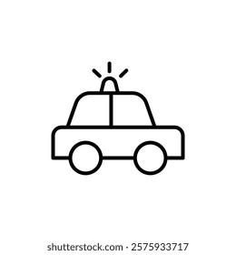 Flashing police car icon simple vector symbol