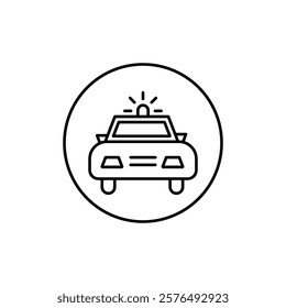 Flashing police car icon vector outline logo sign