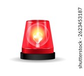 Flashing Red Siren for Emergency Vector Illustration