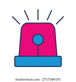 Flashing siren in vector on white background