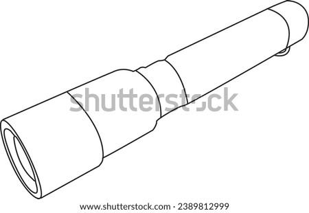 Flashlight art line black illustration