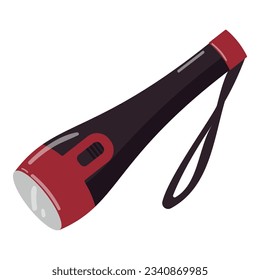 Flashlight battery icon cartoon vector. Light lamp. Led line