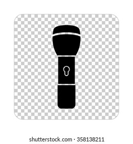 flashlight  - black vector icon