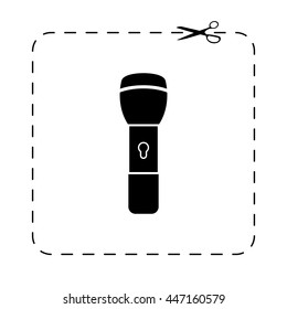 flashlight  - black vector icon