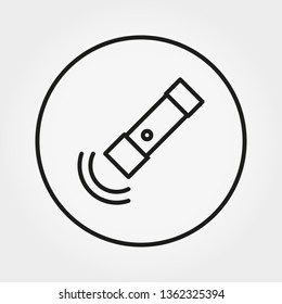 Flashlight. Camping. Universal icon for web and mobile application. Vector illustration on a white background. Editable Thin line.