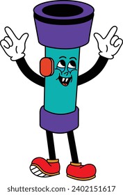 Flashlight cartoon Character.Adorable Flashlight Cartoon Characters in Vector.nobody, one, handle, plastic, web, graphic, search, yellow, button, sign, modern, lite, illumination, pocket, ray, symbol.