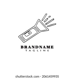 flashlight cartoon logo icon design template vector