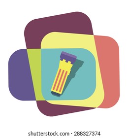 flashlight in color frame flat illustration