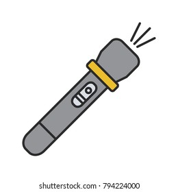 Flashlight color icon. Pocket light. Torch. Isolated vector illustration