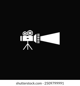 Combinación de linterna con un diseño de logotipo de cámara de película.