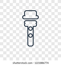Flashlight concept vector linear icon isolated on transparent background, Flashlight concept transparency concept in outline style