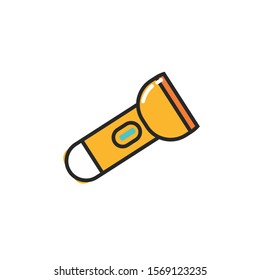 Flashlight Design Element of Isolated Modern Icon with Various Colored Symbol on White Background Style
