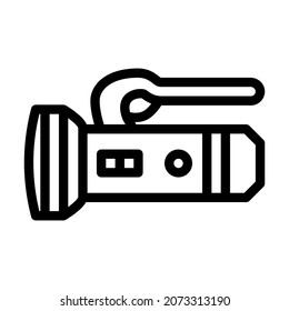 flashlight diver device line icon vector. flashlight diver device sign. isolated contour symbol black illustration