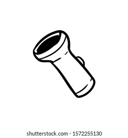 flashlight doodle icon vector hand drawing 