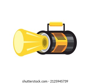 flashlight equipment icon flat isolated