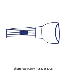 flashlight equipment.  Isolated design vector illustration, line style icon