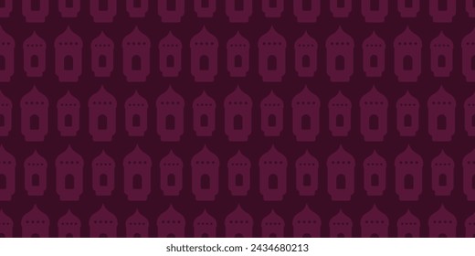 Flashlight. Fanu. Seamless vector pattern. Symbol of hope, light and enlightenment. Repeating ornament for Ramadan. Isolated pink background. Idea for web design.