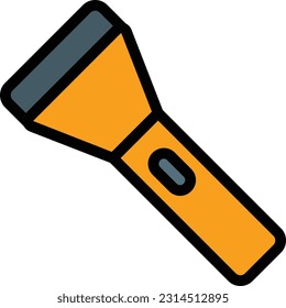 Flashlight fill icon. Adventure icon set. Vector illustration isolated on white background.