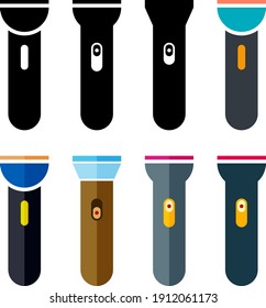 Flashlight, Flash Light Isolated Icon Vector Illustration
