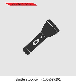 
Flashlight Flat Design. Vector Icon