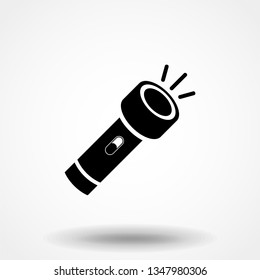 Flashlight flat icon, flat design best vector icon