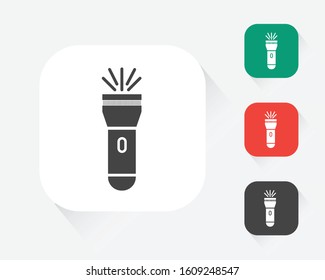 Flashlight flat icon, flat design best vector icon