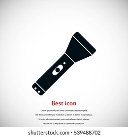 Flashlight flat icon, flat design best vector icon