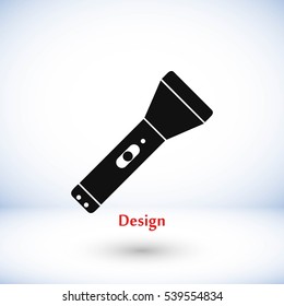 Flashlight flat icon, flat design best vector icon