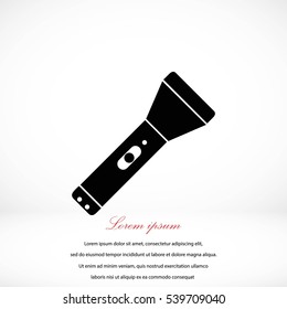 Flashlight flat icon, flat design best vector icon