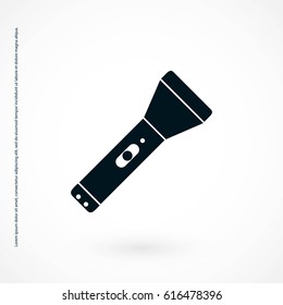Flashlight flat icon, flat design best vector icon