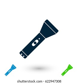 Flashlight flat icon, flat design best vector icon