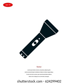 Flashlight flat icon, flat design best vector icon