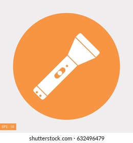 Flashlight flat icon, flat design best vector icon