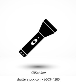 Flashlight flat icon, flat design best vector icon