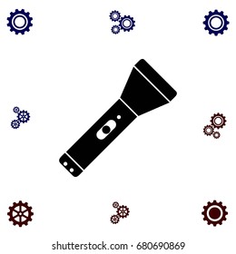 Flashlight flat icon, flat design best vector icon