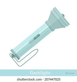 flashlight flat icon on white