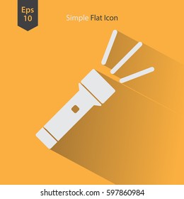 Flashlight Flat Icon. Simple Sign. Vector Illustrated Symbol