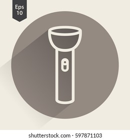 Flashlight Flat Icon. Simple Sign. Vector Illustrated Symbol