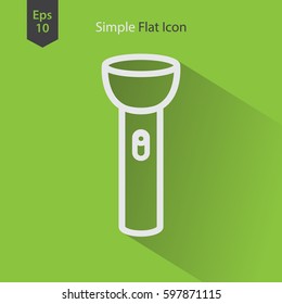 Flashlight Flat Icon. Simple Sign. Vector Illustrated Symbol
