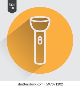 Flashlight Flat Icon. Simple Sign. Vector Illustrated Symbol