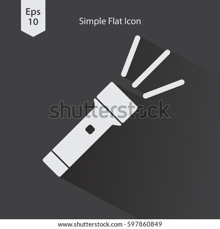 Flashlight Flat Icon. Simple Sign. Vector Illustrated Symbol