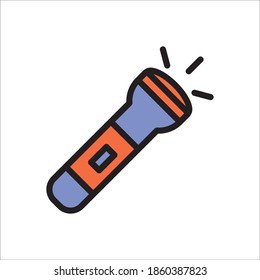 Flashlight Flat Icon Vector Logo Template Illustration
