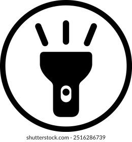 O ícone da função lanterna isolado no fundo branco