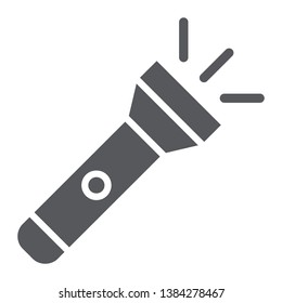 Flashlight glyph icon, light and lamp, torch sign, vector graphics, a solid pattern on a white background, eps 10.