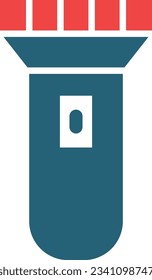 Flashlight Glyph Two Color Icon For Personal And Commercial Use.
